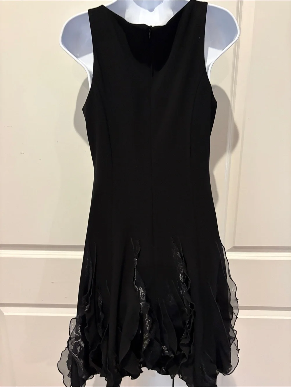 Joseph Ribkoff Black Sleeveless Ruffled Hem Mini Dress - Picture 3 of 4